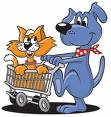 shopping dog,cat cart