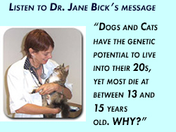 Dogs and cats have the genetic potential to 
live into their 20s but most die at between 15 and 13 years old. Why?