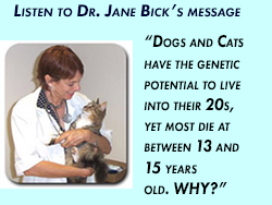 Dogs and cats have the genetic potential to 
live into their 20s but most die at between 15 and 13 years old. Why?