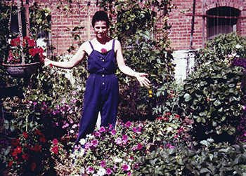 Shirley welcome you to her rooftop garden