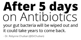 Antibiotics destroys microbiome community
