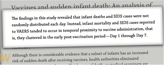 Vaccines and Sudden Infant Death reported to VAERS