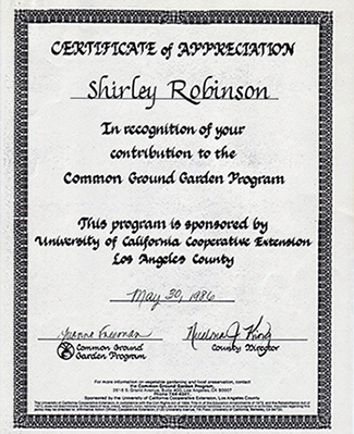 Certificate of Appreciation